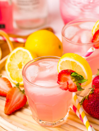 Pink Whitney with Lemon Slice & Strawberry