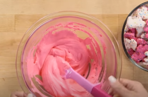 Mixture of Whipped Cream with Color