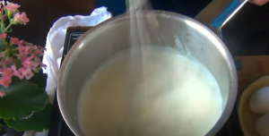 Boil the Pudding Mixture with Egg Yolk