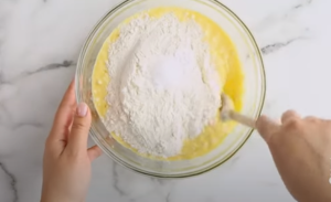 Mix Flour, Baking Powder, Baking Soda, & Salt
