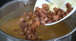 Adding Andouille Sausage to Roux