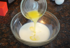 Adding Melted Butter with Milk