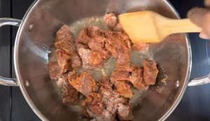 Gave Beef Mixture in the Oil