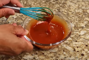 Mixing Brown Sugar, Mustard paste, and Sauce