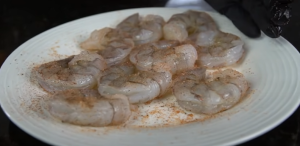 Seasoning Shrimp with Salt & Cajun Seasoning