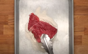 Coat Ground Steaks into All-Purpose Flour