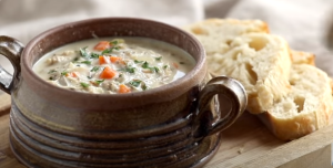 Grandma’s Wild Rice Soup Recipe with Toppings of Parsley
