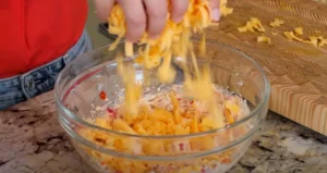 Mix Cheddar Cheese with Cream Cheese Mixture