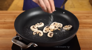 Saute Mushrooms with Salt for Minutes