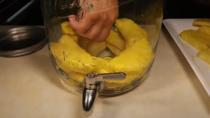 Set the Pineapple Pieces into the Jar in a Circle Shape